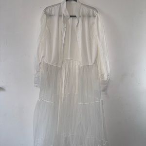 Maxi sheer shirt dress